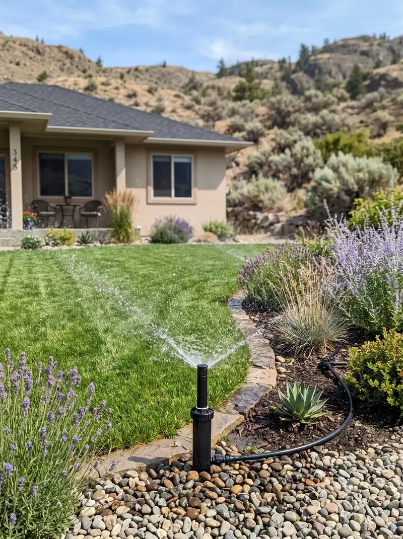 Irrigation sprinkler system installation in South Okanagan