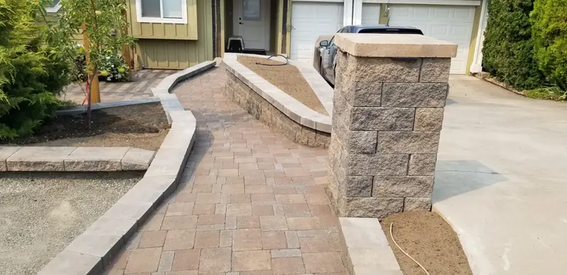Paving stone patio installation in Osoyoos